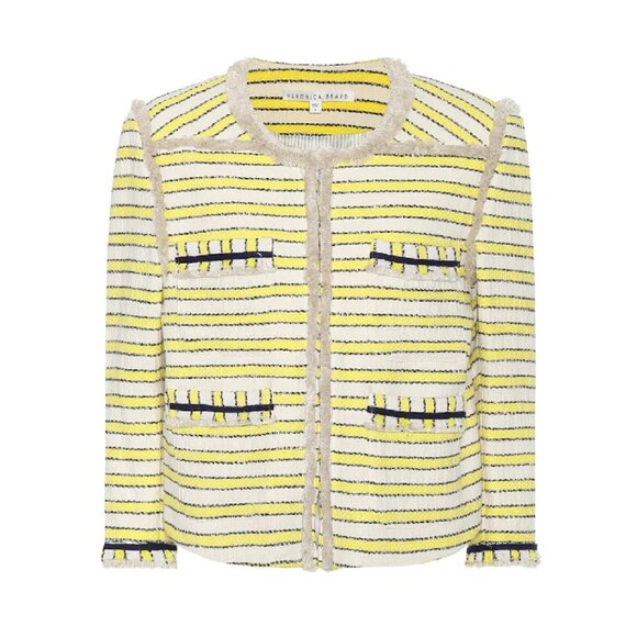 Veronica Beard Talie Jacket Tweed Blazer Off White Yellow Size 8 NEW NWT - Picture 3 of 10